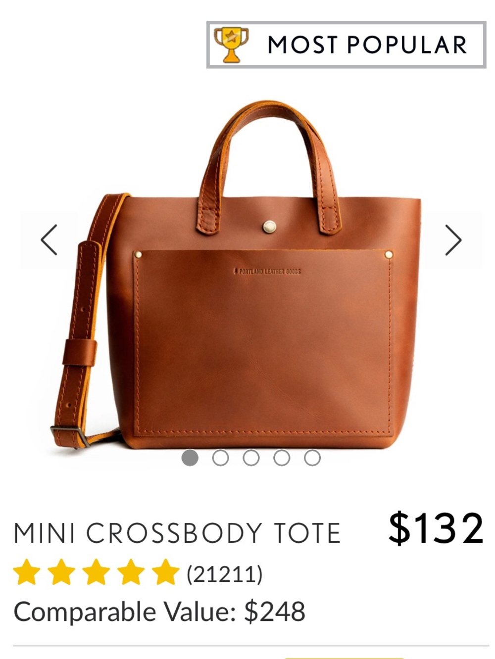 Brand new Portland Leather goods Mini Crossbody in Honey 🍯
